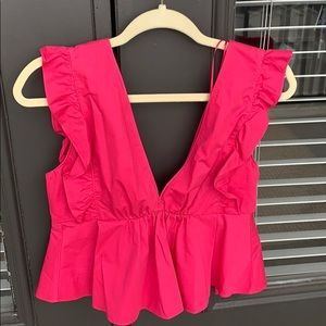 Zara Pink Ruffle Tank Top